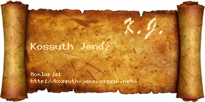 Kossuth Jenő névjegykártya