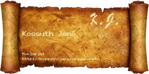 Kossuth Jenő névjegykártya