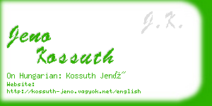 jeno kossuth business card